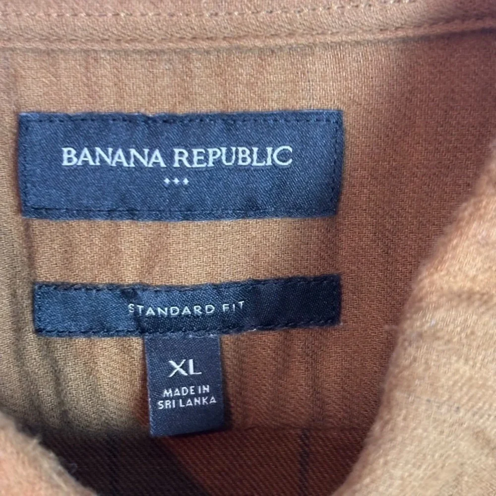 Banana Republic Mens Brown 100% Cotton Long Sleeve Button Down Shirt Shirt sz XL